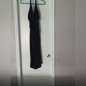 Elegant Black Halter Dress